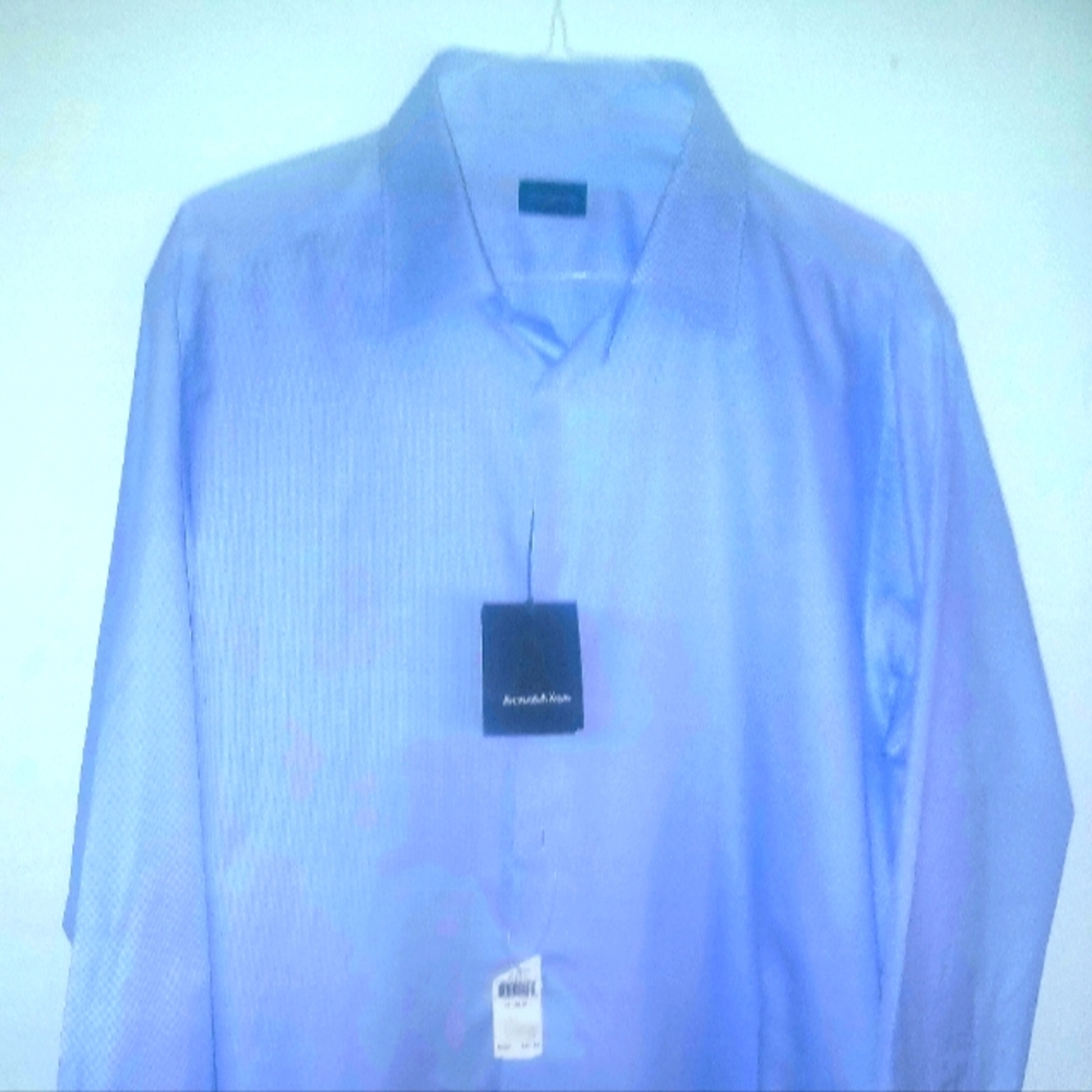 Zegna Men's Blue Cotton Dress Shirt NWT